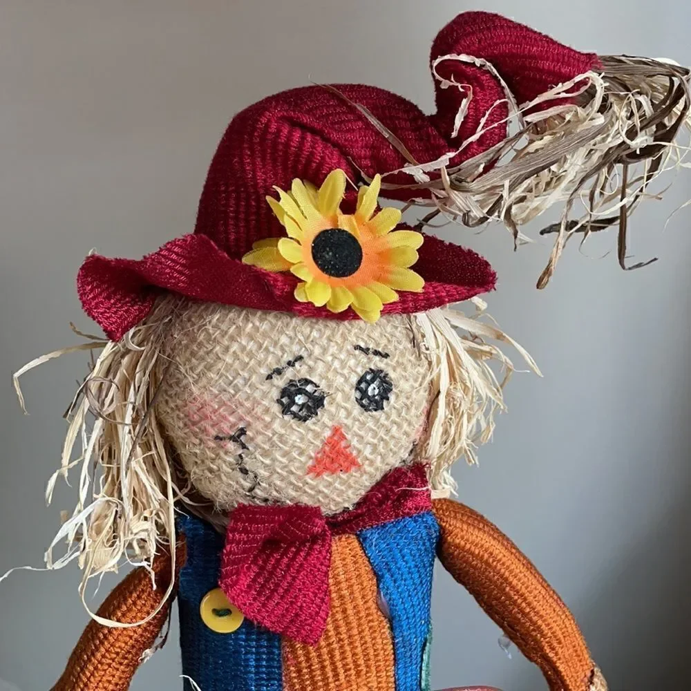 “I Love Autumn” Halloween Decor Scarecrow in a Bucket